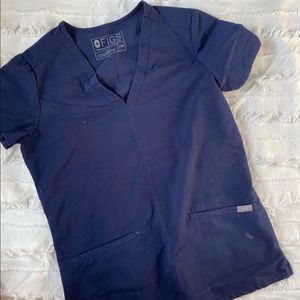 Figs Navy Casma Scrub Top XXS
